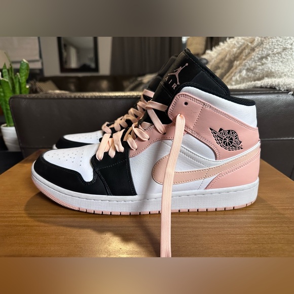 Jordan Other - Nike Air Jordan 1 Mid Crimson Tint Arctic Orange Pink/Black Toe Mens 13 Like New